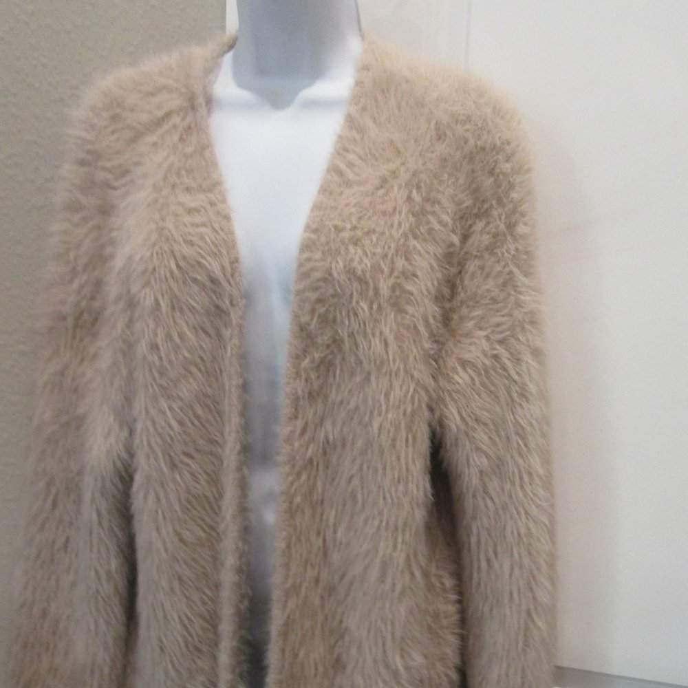 SANCTUARY OPEN FRONT MID LENGTH SHERPA JACKET LARGE